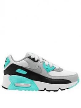 Nike Air Max 90 Leather Childrens Trainers - White/Grey