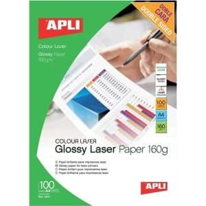 Apli Laser Paper Glossy Double-sided 160gsm A4 (100 Sheets)