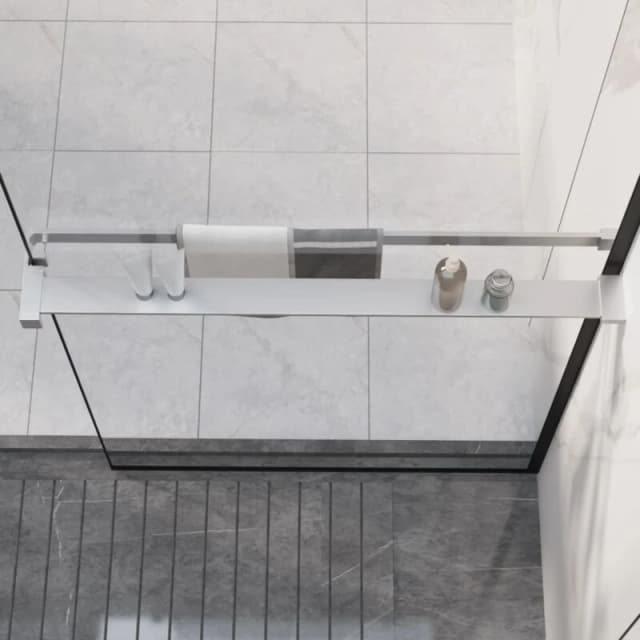 vidaXL Shower Shelf For Walk-in Shower Wall Chrome 80cm Aluminium, Silver 153620