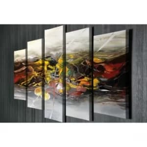 BC034 Multicolor Decorative Canvas Painting (5 Pieces)