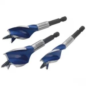 IRWIN IW40401003 Blue Groove 6X Stubby Wood Bit Set, 3 Piece 16-25mm