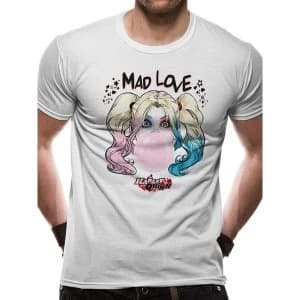 Batman - Unisex Large Harley Mad Love T-Shirt (White)