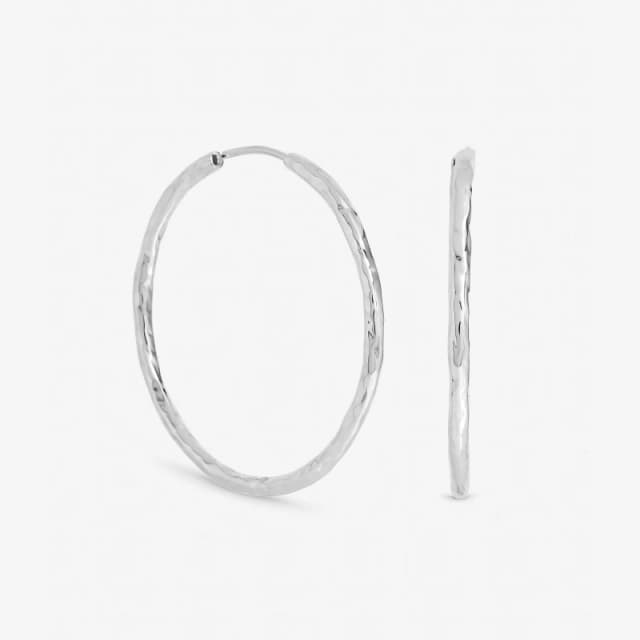 Inicio Sterling Silver Plated Molten Large Sleeper Hoops Hoop Earrings One Size Silver 41536611000