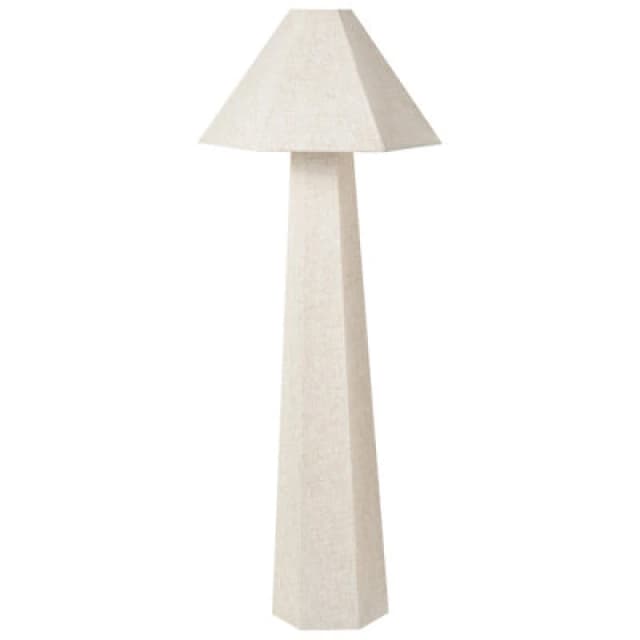 Beliani Floor Lamp Dembi Faux Linen Light Beige