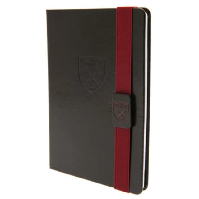 West Ham United FC West Ham United FC Premium Banded Faux Leather Notebook in Maroon Maroon One Size Unisex 5063238857698
