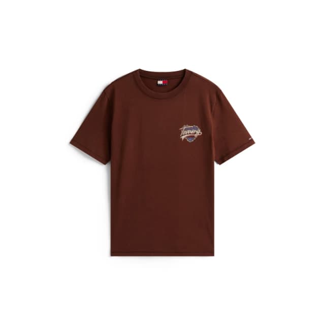 Tommy Jeans Womens Wash Heart Heart Graphic T-Shirt Rich Brown female 8 (XS)