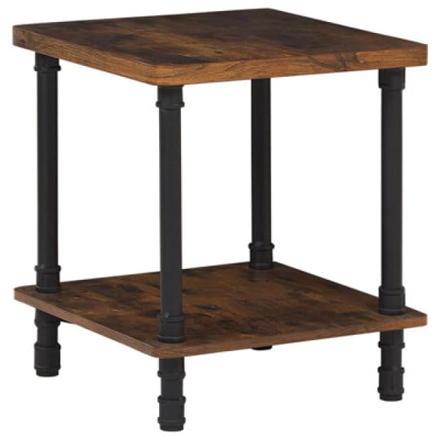 Beliani Traditional Side Table Veril Dark Brown