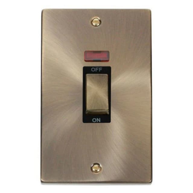 SE Home Antique Brass 2 Gang Ingot Size 45A Switch With Neon Gold unisex