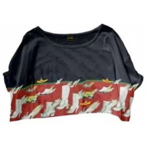 The Beatles Y/Sub Flying Shoes Ladies Crop Tee: Small