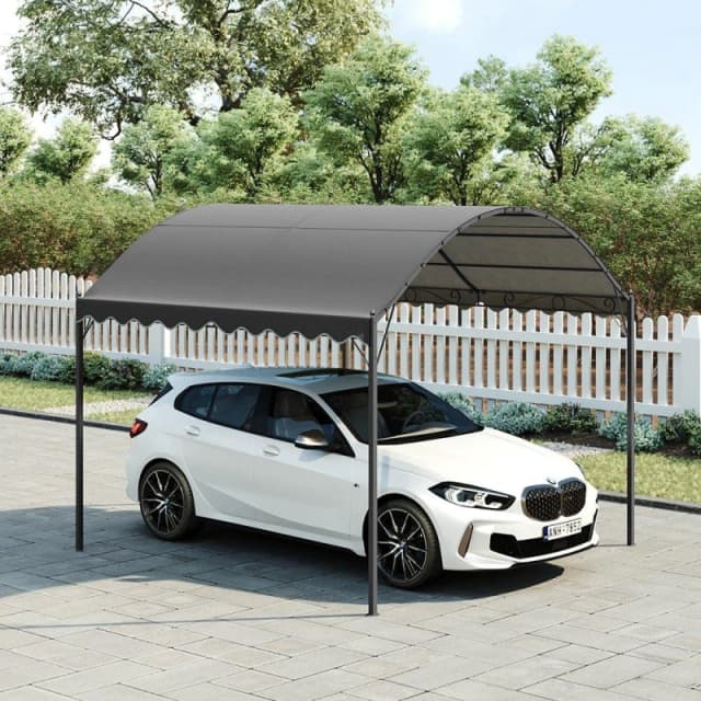 Breeins Outdoor Metal Arched Pergola with Shade Grey unisex One size