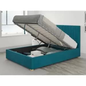 Grant Ottoman Upholstered Bed, Plush Velvet, Teal - Ottoman Bed Size King (150x200)