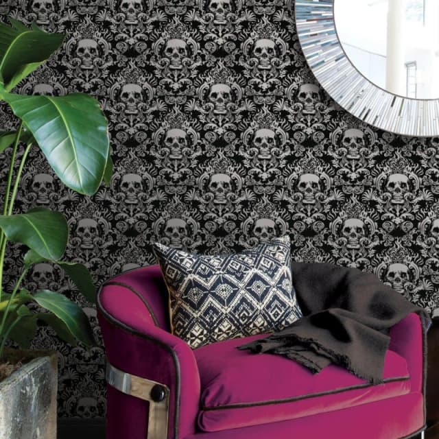 Wallpops Nu Wallpaper Fieri Black Self Adhesive Wallpaper 5.49M(L) 52.07Cm(W)