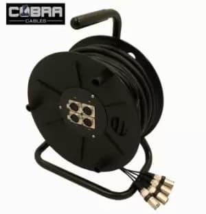 Cobra Microphone Snake Lead On Reel 25m 4 Inputs