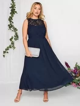 Yours Occasion Lace Maxi Dress, Navy, Size 16, Women