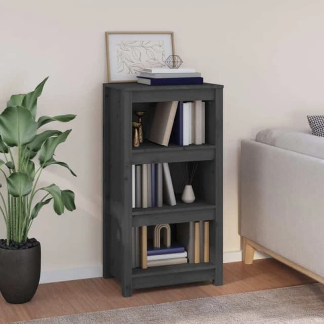 Vidaxl Book Cabinet Grey 50X35X97cm Solid Wood Pine, Grey 821706