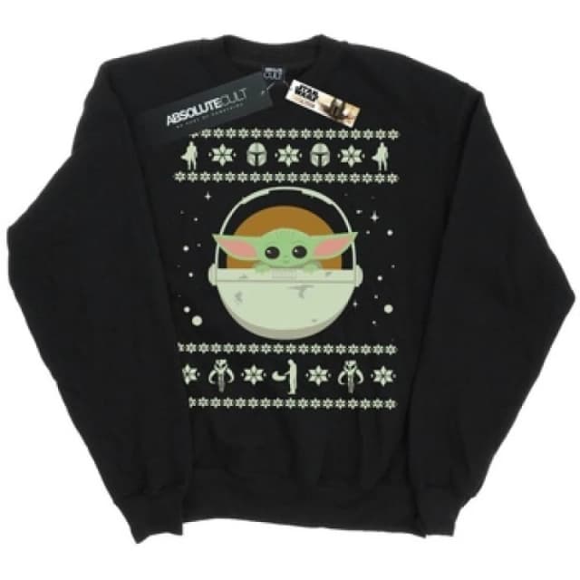 Star Wars The Mandalorian The Child Christmas Sweatshirt Black male