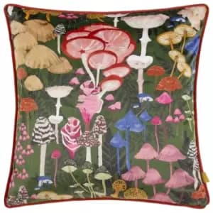 Amanita Mushroom Cushion Green / 43 x 43cm / Polyester Filled
