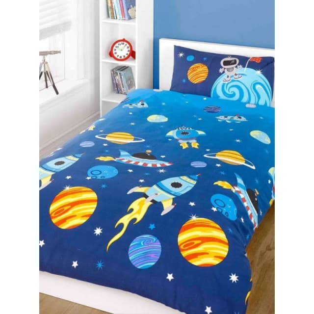 Rapport Rocket Duvet Cover Set in Blue Size: Single Blue Unisex Single