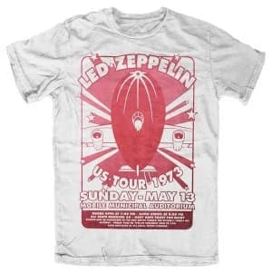Led Zeppelin - Mobile Municipal Unisex Large T-Shirt - White