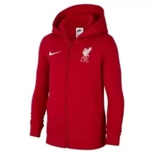 Nike FC Club Fleece Big Kids Full-Zip Hoodie - Red