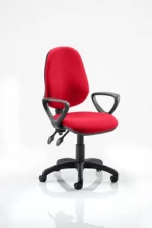 Eclipse II Lever Task Operator Chair Bespoke With Loop Arms In Post Box Red