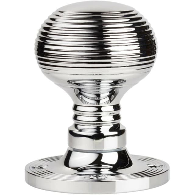 Loops PAIR Textured Rimmed Mortice Door Knob 52mm Dia Chrome Beehive Handle Multi unisex