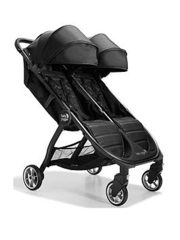 Baby Jogger City Tour 2 Double Travel Pushchair Lightweight, Foldable & Portable Double Buggy Pitch Black