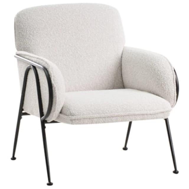 Beliani Minimalist Fabric Amrchair Beige Trysnes