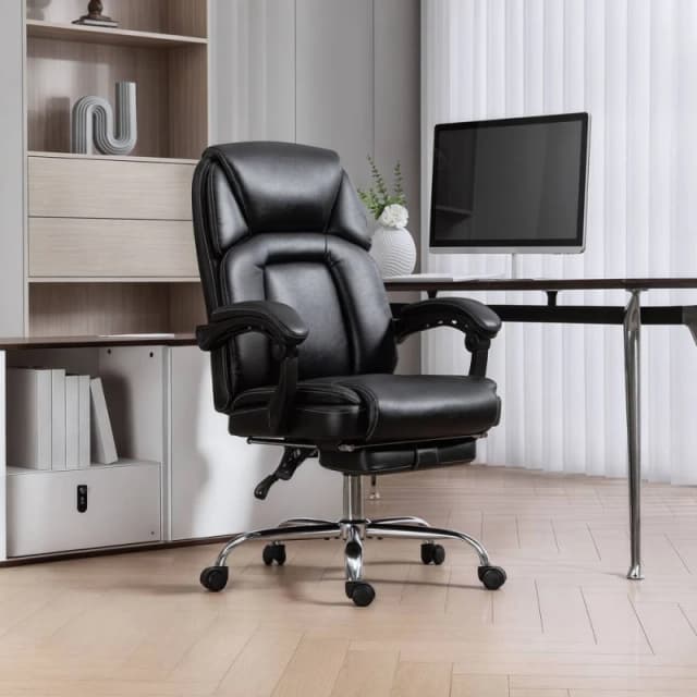 HOMCOM Office Chair, Computer Desk Chair with Spring Cushion in Black Unisex