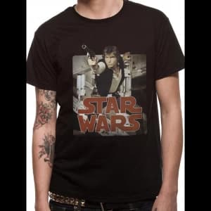 Star Wars - Han Retro Badge Mens XX-Large T-Shirt - Black