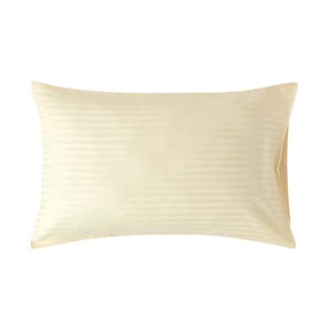 Homescapes Egyptian Cotton Satin Stripe Housewife Pillowcase 330 TC Bright Yellow