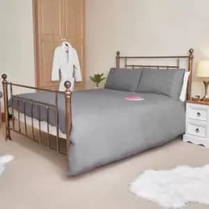 Brentfords Pinsonic Duvet Cover With Pillowcase Bedding Set Charcoal King