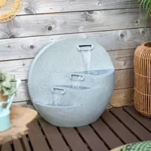 Easy Fountain - Kyoto Falls LED Garden Water Feature Fountain Modern Grey