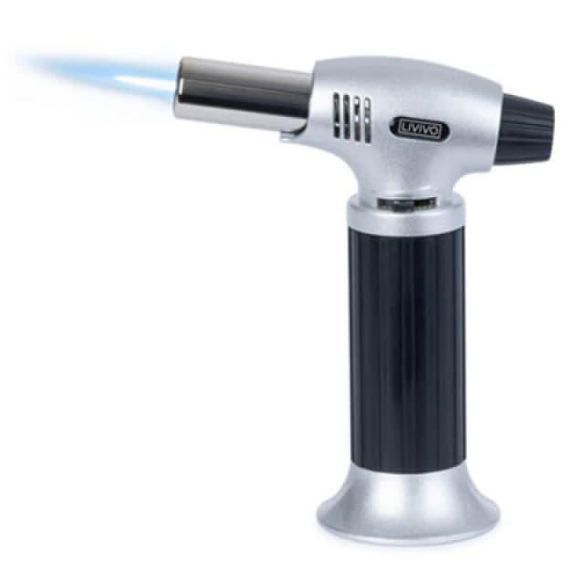LIVIVO Kitchen Baking Blow Torch Metallic Silver unisex