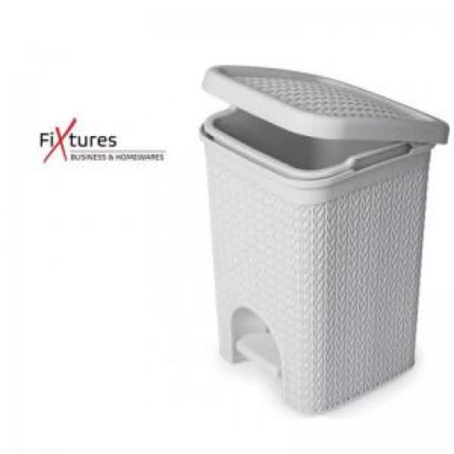 Fixtures Lace Design White Pedal Bin 5 Litre - PACK 3 NWT6474P NWT6474P