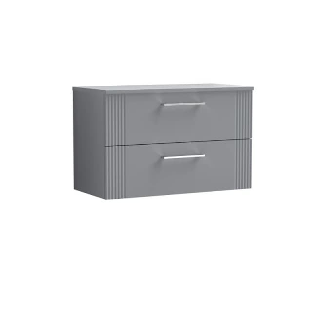 Balterley 2 Drawer Wall Hung Vanity Colour Match Laminate Worktop Grey 800mm Grey