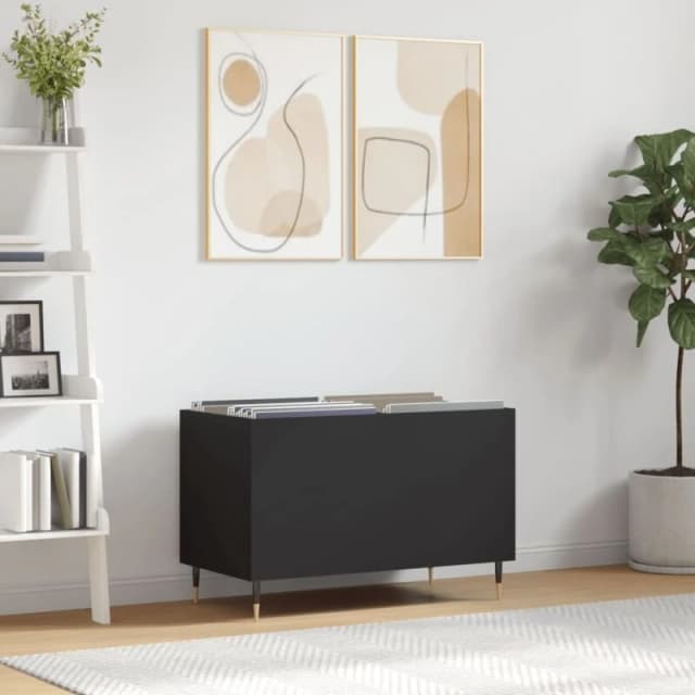 VIDAXL Record Cabinet Black 74.5x38x48cm Engineered Wood Vidaxl 8720845877286