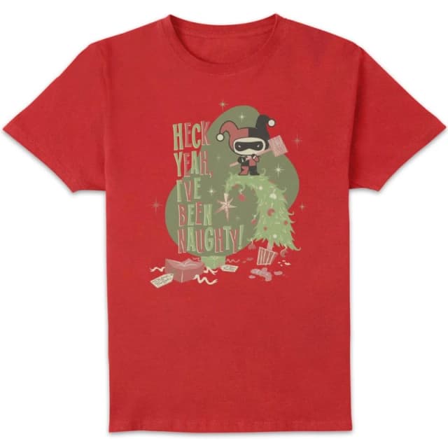 DC Heck Yeah I've Been Naughty! Mens Christmas T-Shirt - Red - M