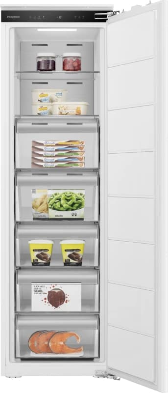 Hisense FT3B213SAWE Integrated Frost Free Upright Freezer with Fixed Door Fixing Kit - E Rated