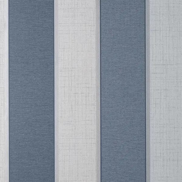 FINE DECOR Fine Decor - Larson Stripe Wallpaper Fine Decor Textured Vinyl Metallic Navy Silver WL-FD42823