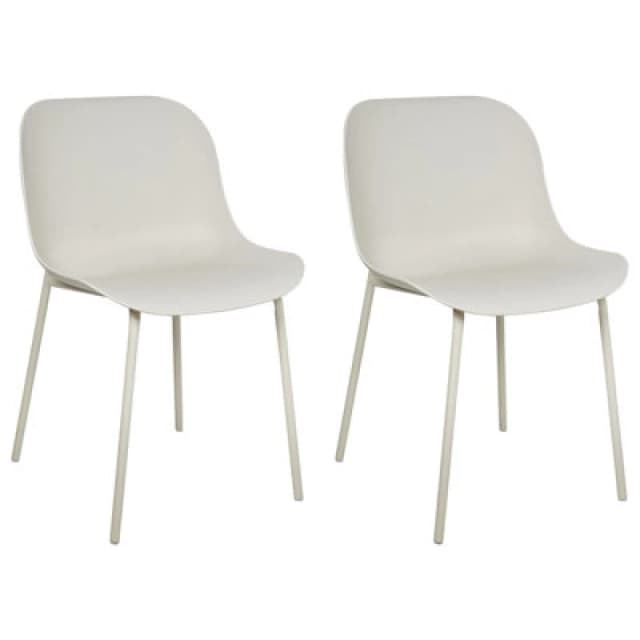 Beliani Set Of 2 Dining Chairs Beloit Light Beige