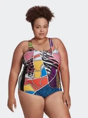 adidas Rich Mnisi Swimsuit (plus Size), Orange, Size 2X, Women