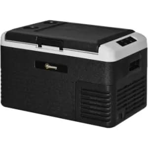 30L Car Refrigerator 12V Portable Freezer for Camping, Driving, Picnic - Grey and Black - Outsunny