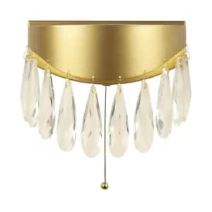 Searchlight Jewel LED Wall Light, Gold, Crystal 4000K
