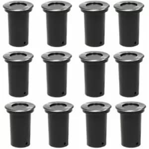 Outdoor Ground Lights 12 pcs Round Vidaxl Silver