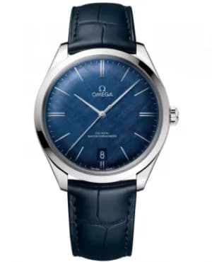 Omega De Ville Tresor Blue Dial Leather Strap Mens Watch 435.13.40.21.03.001 435.13.40.21.03.001