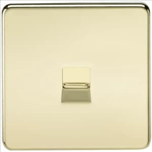 KnightsBridge Screwless Polished Brass Telephone Extension Socket