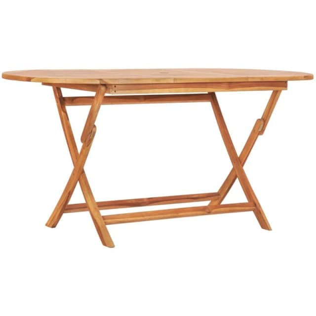 VIDAXL Vidaxl - Folding Garden Table 160x80x75cm Solid Teak Wood 48998
