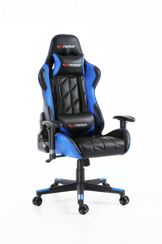 Gtforce Pro Gt Reclining Sports Racing Gaming Office Desk PC Car Faux Leather Chair (blue), Blue 5.05574E+12