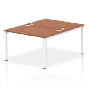 Impulse Bench B2B 2 Person 1200 White Frame Office Bench Desk Walnut